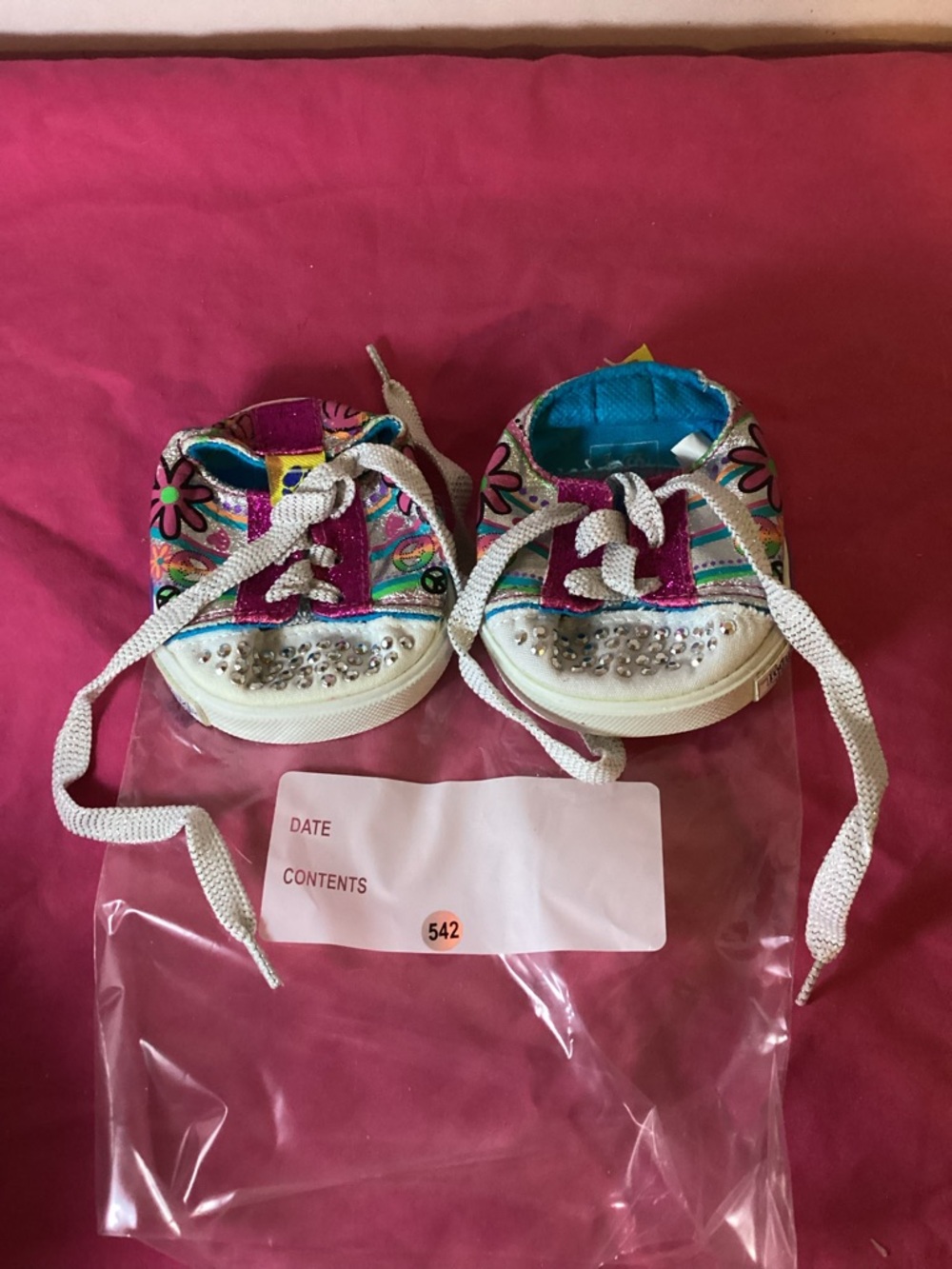 542-Build-A-Bear Workshop Multi Color Skechers Twinkle Toes Sneakers